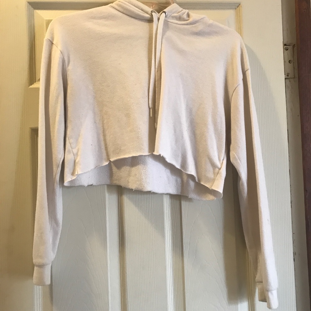 White H&M cropped hoodie.